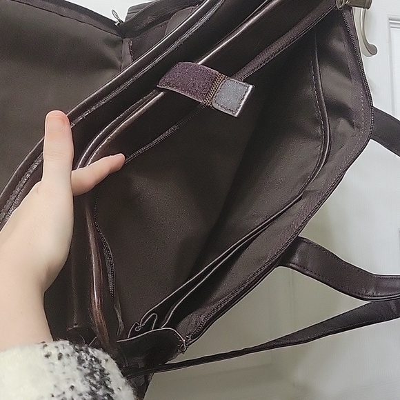 Vintage Protocol Dark Brown 100% Genuine Leather Briefcase - Picture 8 of 10